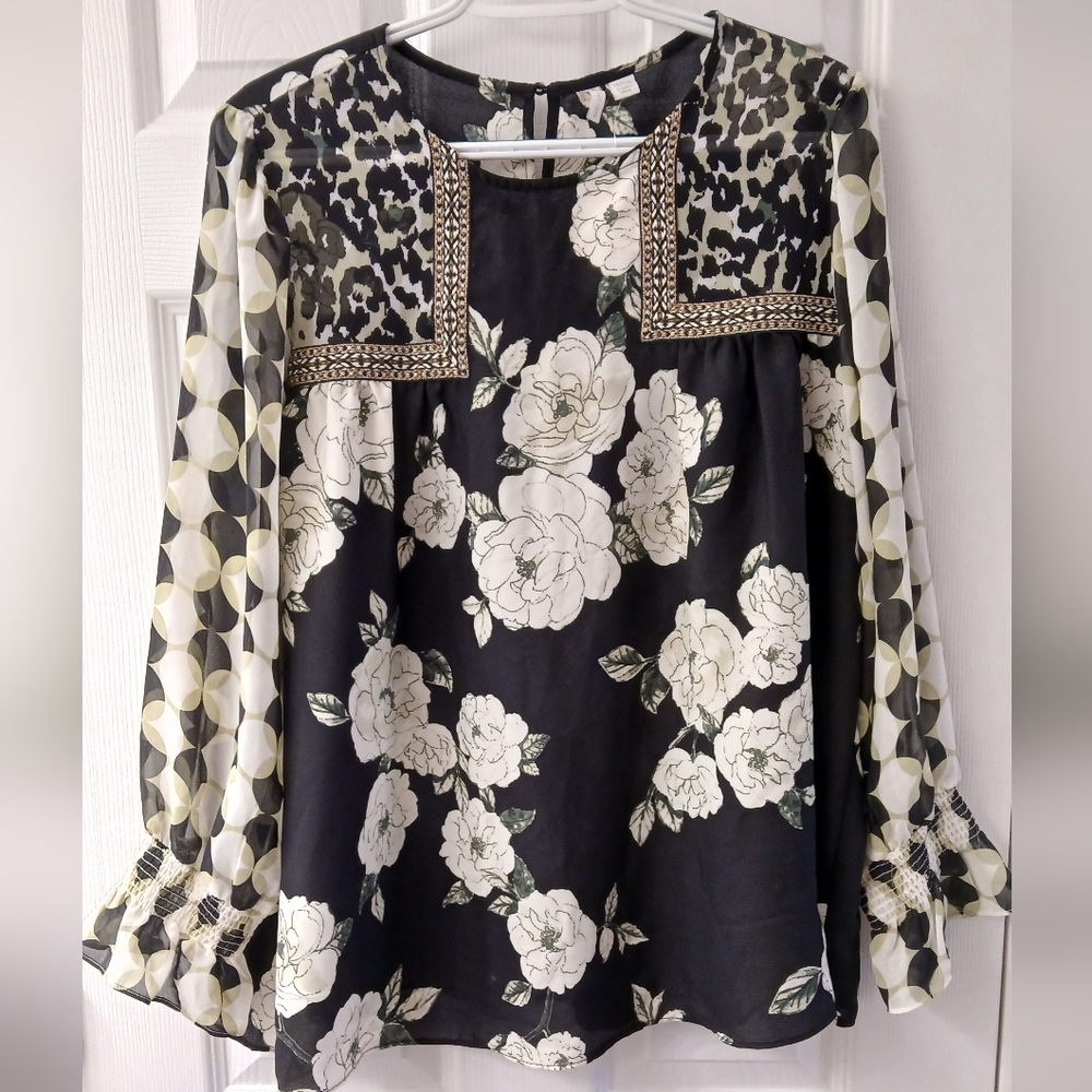 Cato Mixed Print Blouse – Floral, Geometric & Animal Print Size 14/16W